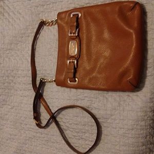 Michael Kors Brown Leather Crossbody 9 x 10 x 1"